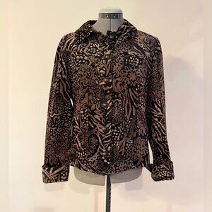 Tribal Black and Brown Patterned Light Jacket.